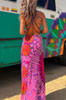 Meridress Criss Cross Backless Tie Dye Maxi Cami Dress