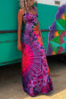 Criss Cross Backless Tie Dye Maxi Cami Dress