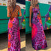 Meridress Criss Cross Backless Tie Dye Maxi Cami Dress