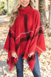 Meridress Chicest Tassel Lattice Cloak Poncho Sweater