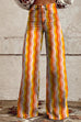 Meridress High Rise Color Block Printed Wide Leg Pants