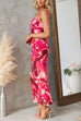 Spaghetti Strap Floral Print Bodycon Maxi Dress