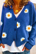 Meridress V Neck Button Up Daisy Embroidery Sweater Cardigan