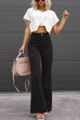 Meridress One Button Corduroy Flare Pants with Pockets