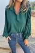 Meridress Batwing Long Sleeves Button Front Solid Shirt