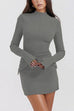 Meridress Mockneck Long Sleeves Bodycon Mini Dress