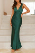 Meridress V Neck Sleeveless Maxi Party Dress