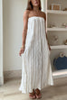 Strapless Tube Crinkled Maxi Vacation Dress