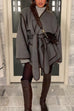 Meridress Open Front Pocketed Splice Coat with Belt