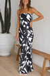 Chic Off Shoulder Sleeveless Geometric Printed Maxi Party Dress