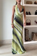 Halter Cowl Neck Open Back Tie Dye Maxi Dress