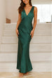 Meridress V Neck Sleeveless Maxi Party Dress