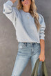 Meridress Crewneck Puff Sleeves Comfy Sweatshirt