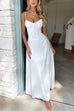 Meridress Spaghetti Strap Lace-up Ruched Corset Maxi Dress