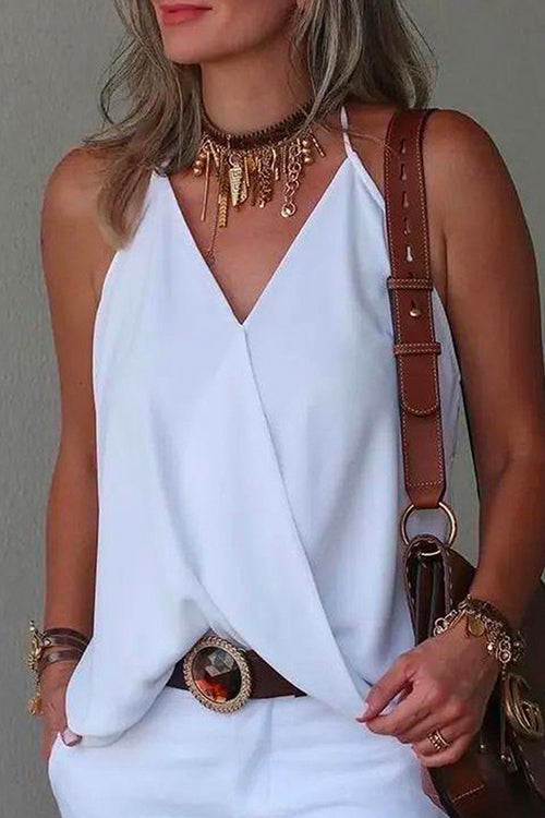 Meridress V Neck Solid Summer Cami Top