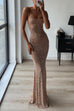 Meridress Sheer Embellished Scoop Neck Cami Maxi Evening Gown