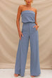 Chic Off Shoulder Tube Top Wide Leg Pants Set