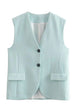 Meridress V Neck Single Breasted Blazer Vest