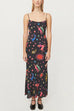 Lace-up Backless Neon Zodiac Print Maxi Cami Dress