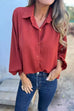 Meridress Batwing Long Sleeves Button Front Solid Shirt