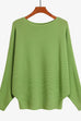 Meridress Boat Neck Batwing Sleeves Ribbed Knit Sweater