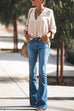 Meridress Distressed Bell Bottoms Skinny Denim Pants