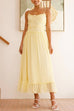 Meridress Spaghetti Strap Frill Trim Tie Bow Maxi Dress