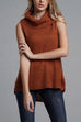 Meridress Cowl Neck Side Slit Sleeveless Sweater Vest