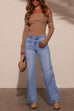 Meridress Chic Straight Wide Leg Denim Pants