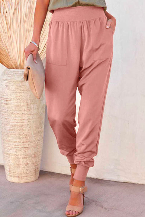 Meridress Solid Side Split Pockets Jogger Pants