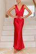 Meridress V Neck Sleeveless Maxi Party Dress