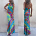 Meridress Sleeveless Halter Backless Maxi Tie Dye Dress