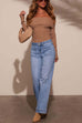 Meridress Chic Straight Wide Leg Denim Pants