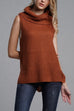 Meridress Cowl Neck Side Slit Sleeveless Sweater Vest