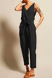 Meridress Casual V Neck Sleeveless Wrapped Jumpsuit