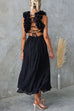 Meridress Back Lace-up Ruffle Trim Sleeveless Maxi Dress