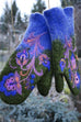 Meridress Christmas Gift Flower Embroidery Mittens