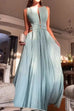 Meridress Sleeveless Cut Out Open Back Pleated Maxi Dress