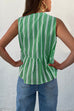 Meridress Crewneck Sleeveless Striped Ruffle Bow Top