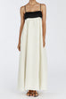 Meridress Backless Color Block Splice Swing Maxi Cami Dress