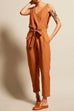 Meridress Casual V Neck Sleeveless Wrapped Jumpsuit