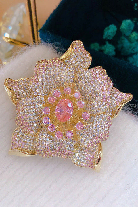 Meridress Blooming luxury Inspiring Elegance Flower Crystal Brooch