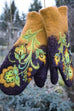 Meridress Christmas Gift Flower Embroidery Mittens