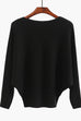 Meridress Boat Neck Batwing Sleeves Ribbed Knit Sweater