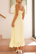 Meridress Spaghetti Strap Frill Trim Tie Bow Maxi Dress