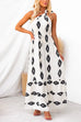 Meridress Bow Knot One Shoulder Printed Ruffle Maxi Dress