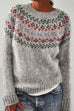 Meridress Crewneck Color Block Pattern Pullover Sweater(in 4 Patterns)