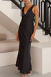 Meridress V Neck Sleeveless Maxi Party Dress