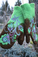 Meridress Christmas Gift Flower Embroidery Mittens