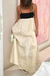 Meridress Backless Color Block Splice Swing Maxi Cami Dress